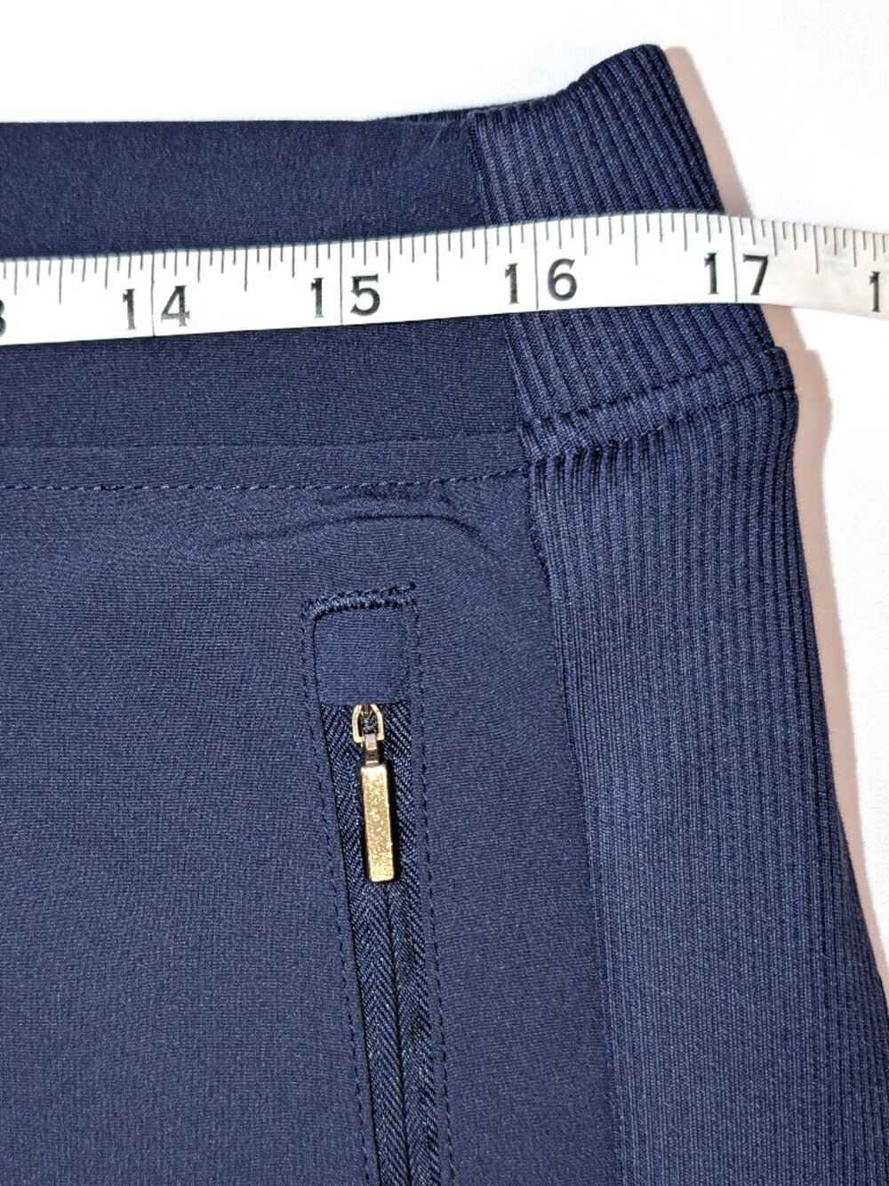 NWT Chico's | Zenergy UPF Rib Mix Ankle Pants Navy Blue Athleisure | Size US 10 - Picture 10 of 13